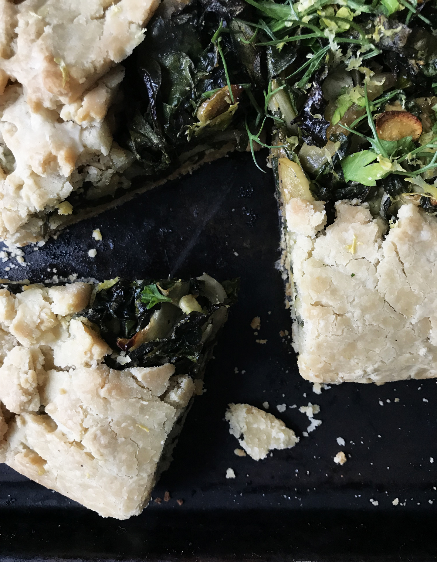 Spring Vegetable Galette with Pumpkin Seed Crema