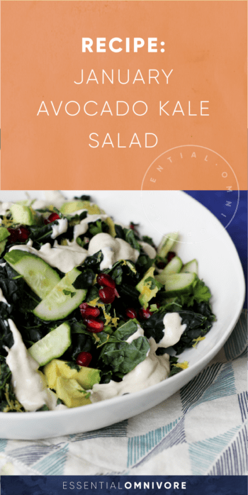 Essential Omnivore - January Avocado Kale Salad Recipe
