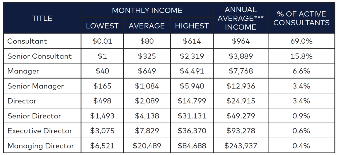 Beautcounter income averages